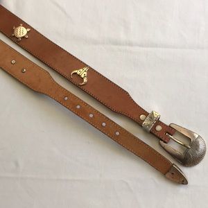VTG SILVER CREEK Sz 36 Brown Leather Western Belt